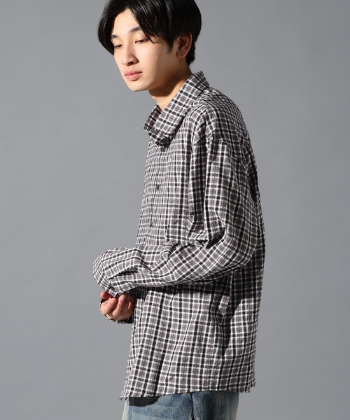 LAND MUSEUM(ランドミュージアム)の「LAND MUSEUM/チェックチョーカー長袖シャツ(シャツ/ブラウス・メンズ・ブラック/ネイビー・LARGE/MEDIUM)」の10枚目の写真