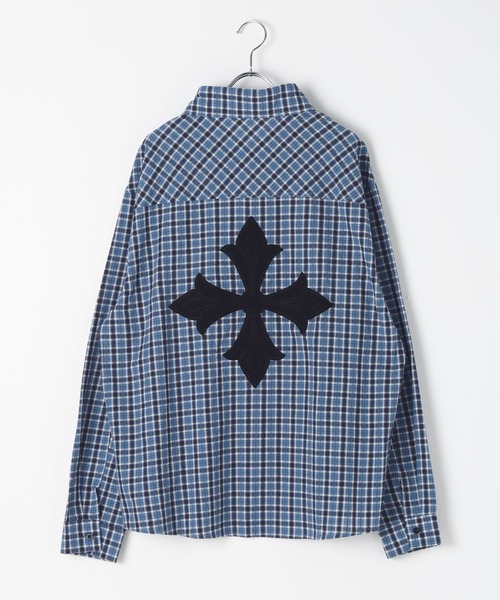 LAND MUSEUM(ランドミュージアム)の「LAND MUSEUM/チェックチョーカー長袖シャツ(シャツ/ブラウス・メンズ・ブラック/ネイビー・LARGE/MEDIUM)」の3枚目の写真