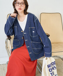 Lee（リー）の「限定展開 Lee × FREAK'S STORE/リー 別注 ノーカラー ジャケット（デニムジャケット）」