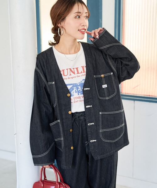 限定展開 Lee × FREAK'S STORE/リー 別注 ノーカラー ジャケット