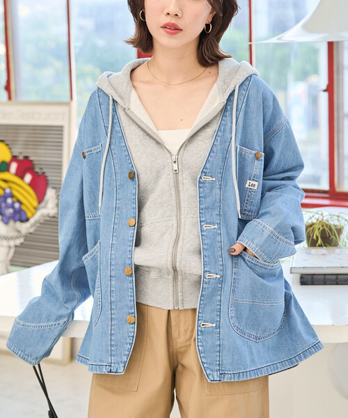 FREAK'S STORE(フリークスストア)の「限定展開 Lee × FREAK'S STORE/リー 別注 ノーカラー ジャケット(デニムジャケット・レディース・ブルー/ネイビー/サックスブルー・フリ-)」の20枚目の写真