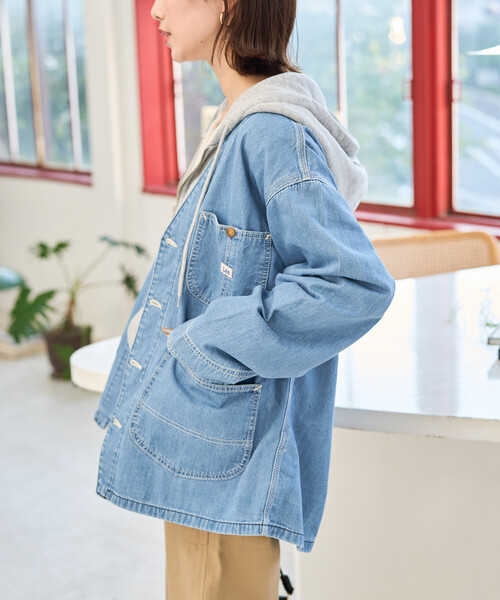 FREAK'S STORE(フリークスストア)の「限定展開 Lee × FREAK'S STORE/リー 別注 ノーカラー ジャケット(デニムジャケット・レディース・ブルー/ネイビー/サックスブルー・フリ-)」の21枚目の写真