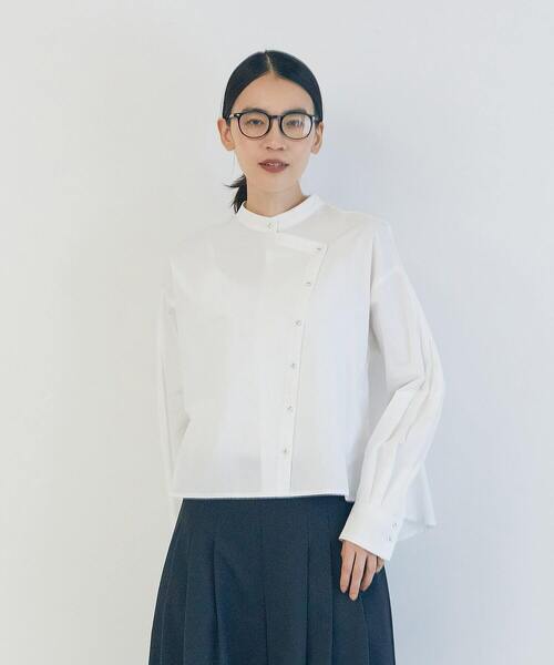 LOISIR(ロワズィール)の「ワークディテールショートシャツ(シャツ/ブラウス・レディース・オフホワイト/インディゴブルー・FREE)」の1枚目の写真