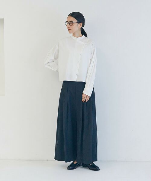 LOISIR(ロワズィール)の「ワークディテールショートシャツ(シャツ/ブラウス・レディース・オフホワイト/インディゴブルー・FREE)」の4枚目の写真