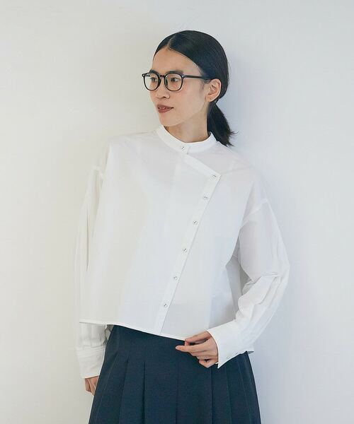 LOISIR(ロワズィール)の「ワークディテールショートシャツ(シャツ/ブラウス・レディース・オフホワイト/インディゴブルー・FREE)」の6枚目の写真