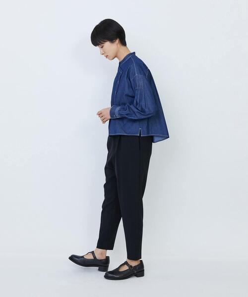 LOISIR(ロワズィール)の「ワークディテールショートシャツ(シャツ/ブラウス・レディース・オフホワイト/インディゴブルー・FREE)」の8枚目の写真