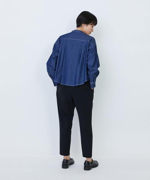 LOISIR(ロワズィール)の「ワークディテールショートシャツ(シャツ/ブラウス・レディース・オフホワイト/インディゴブルー・FREE)」の9枚目の写真