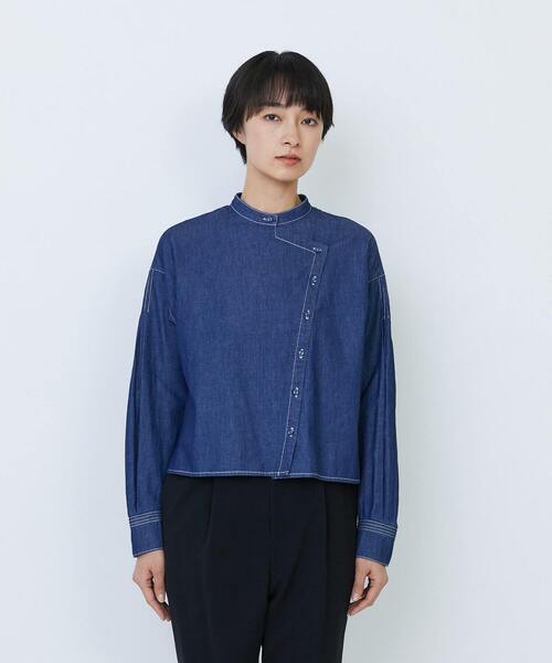 LOISIR(ロワズィール)の「ワークディテールショートシャツ(シャツ/ブラウス・レディース・オフホワイト/インディゴブルー・FREE)」の13枚目の写真