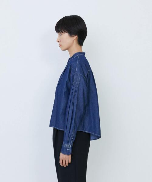 LOISIR(ロワズィール)の「ワークディテールショートシャツ(シャツ/ブラウス・レディース・オフホワイト/インディゴブルー・FREE)」の14枚目の写真