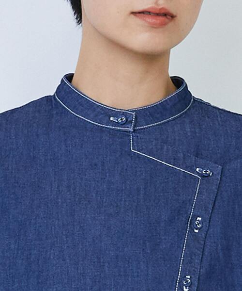 LOISIR(ロワズィール)の「ワークディテールショートシャツ(シャツ/ブラウス・レディース・オフホワイト/インディゴブルー・FREE)」の16枚目の写真