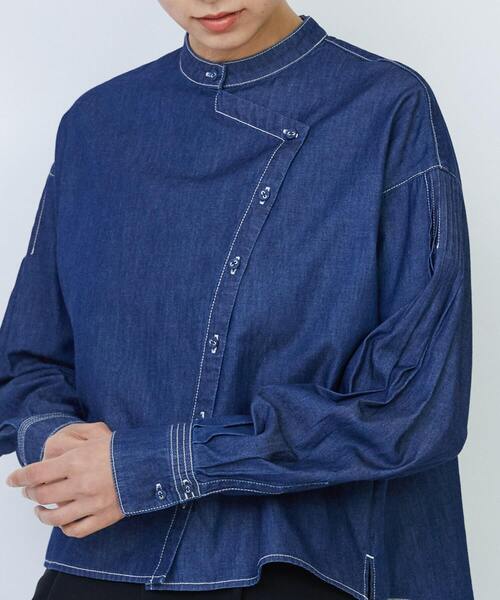 LOISIR(ロワズィール)の「ワークディテールショートシャツ(シャツ/ブラウス・レディース・オフホワイト/インディゴブルー・FREE)」の19枚目の写真