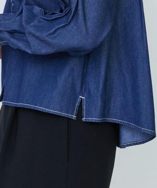 LOISIR(ロワズィール)の「ワークディテールショートシャツ(シャツ/ブラウス・レディース・オフホワイト/インディゴブルー・FREE)」の20枚目の写真