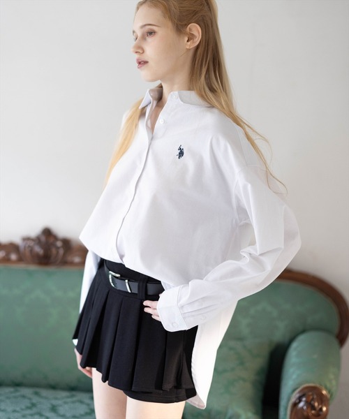 U.S. POLO ASSN.(ユーエスポロアッスン)の「【U.S. POLO ASSN.】clear別注 オーバーサイズオックスシャツ(シャツ/ブラウス・レディース・オフホワイト/サックスブルー/ピンク・F)」の11枚目の写真