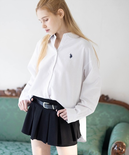 U.S. POLO ASSN.(ユーエスポロアッスン)の「【U.S. POLO ASSN.】clear別注 オーバーサイズオックスシャツ(シャツ/ブラウス・レディース・オフホワイト/サックスブルー/ピンク・F)」の12枚目の写真