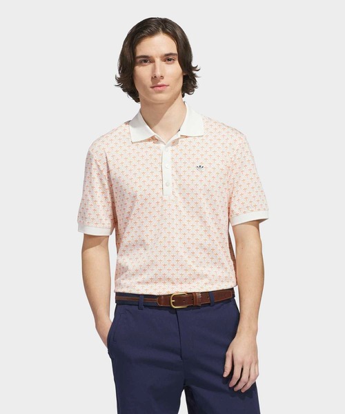 adidas（アディダス）の「オリジナルス オールオーバー トレフォイル ポロ【adidas Golf/アディダスゴルフ】（ポロシャツ・メンズ・ブルー/ホワイト系その他/ホワイト・X-LARGE/LARGE/MEDIUM/SMALL/3XL/XX-LARGE）」の2枚目の写真