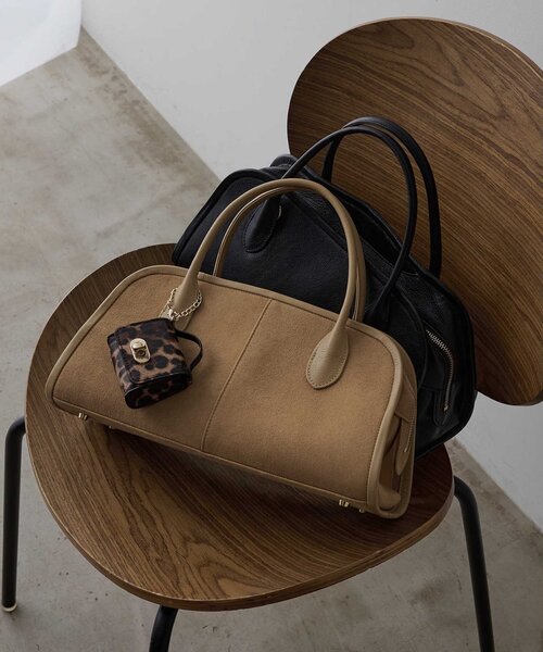 Whim Gazette（ウィムガゼット）の「ワイドボストンBAG（ボストンバッグ・レディース・ブラック/ベージュ・FREE）」の6枚目の写真