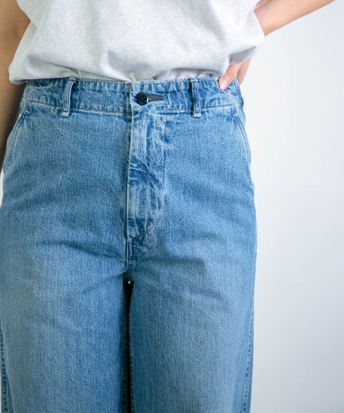 D.M.G.（ドミンゴ）の「[D.M.G / ディーエムジー] 10ozジェルドデニム ワークストレートパンツ（デニムパンツ・レディース・ライトインディゴブルー・M/L/SS/S）」の16枚目の写真