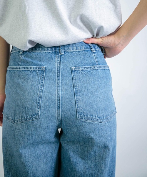 D.M.G.（ドミンゴ）の「[D.M.G / ディーエムジー] 10ozジェルドデニム ワークストレートパンツ（デニムパンツ・レディース・ライトインディゴブルー・M/L/SS/S）」の18枚目の写真
