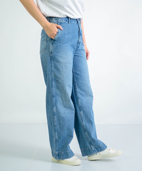 D.M.G.（ドミンゴ）の「[D.M.G / ディーエムジー] 10ozジェルドデニム ワークストレートパンツ（デニムパンツ・レディース・ライトインディゴブルー・M/L/SS/S）」の10枚目の写真