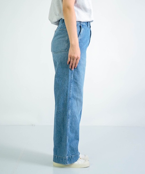D.M.G.（ドミンゴ）の「[D.M.G / ディーエムジー] 10ozジェルドデニム ワークストレートパンツ（デニムパンツ・レディース・ライトインディゴブルー・M/L/SS/S）」の14枚目の写真