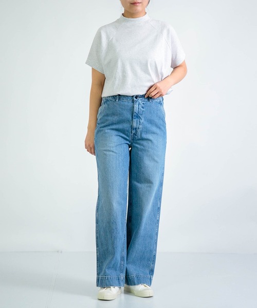 D.M.G.（ドミンゴ）の「[D.M.G / ディーエムジー] 10ozジェルドデニム ワークストレートパンツ（デニムパンツ・レディース・ライトインディゴブルー・M/L/SS/S）」の11枚目の写真