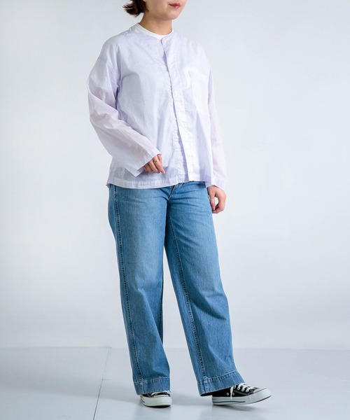 D.M.G.（ドミンゴ）の「[D.M.G / ディーエムジー] 10ozジェルドデニム ワークストレートパンツ（デニムパンツ・レディース・ライトインディゴブルー・M/L/SS/S）」の12枚目の写真