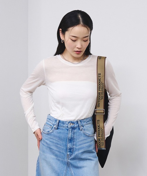 OUTDOOR PRODUCTS（アウトドアプロダクツ）の「【ROSE BUD別注】(OUTDOOR) JACQUARD TAPE TOTE（トートバッグ・レディース・ブラック/イエロー・ONE SIZE）」の4枚目の写真