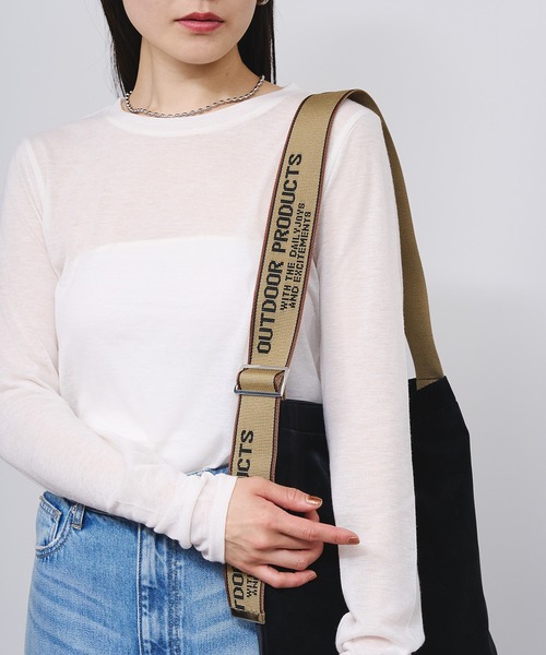 OUTDOOR PRODUCTS（アウトドアプロダクツ）の「【ROSE BUD別注】(OUTDOOR) JACQUARD TAPE TOTE（トートバッグ・レディース・ブラック/イエロー・ONE SIZE）」の7枚目の写真