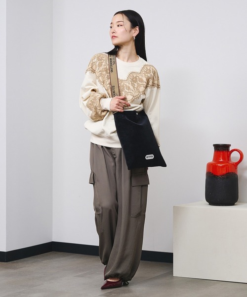 OUTDOOR PRODUCTS（アウトドアプロダクツ）の「【ROSE BUD別注】(OUTDOOR) JACQUARD TAPE TOTE（トートバッグ・レディース・ブラック/イエロー・ONE SIZE）」の15枚目の写真