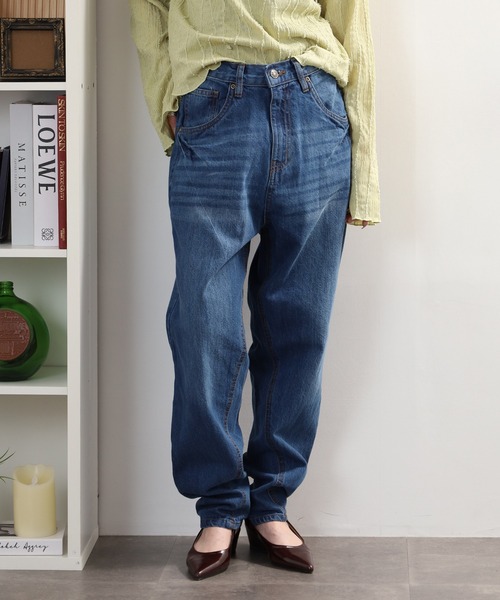 FUNALIVE(ファンアライブ)の「サルエルデニムパンツ(その他パンツ・レディース・ネイビー/ホワイト/ワンウォッシュ/ブルー・LL/3L/S/M/L)」の13枚目の写真