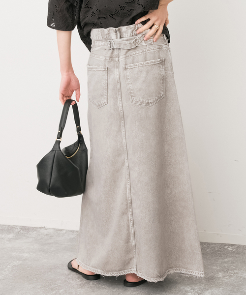 Spick & Span（スピックアンドスパン）の「upper hights/アッパーハイツ 別注THE FLORENCE*（デニムスカート・レディース・ベージュ/エメラルドブルー・SMALL/MEDIUM）」の7枚目の写真