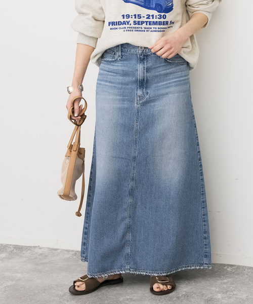 Spick & Span（スピックアンドスパン）の「upper hights/アッパーハイツ 別注THE FLORENCE*（デニムスカート・レディース・ベージュ/エメラルドブルー・SMALL/MEDIUM）」の11枚目の写真