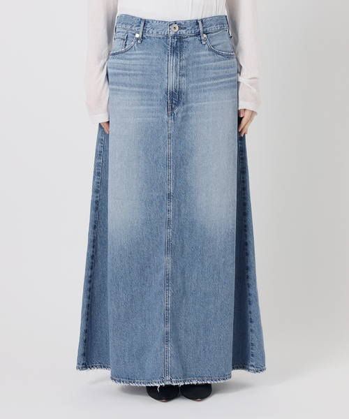 Spick & Span（スピックアンドスパン）の「upper hights/アッパーハイツ 別注THE FLORENCE*（デニムスカート・レディース・ベージュ/エメラルドブルー・SMALL/MEDIUM）」の17枚目の写真