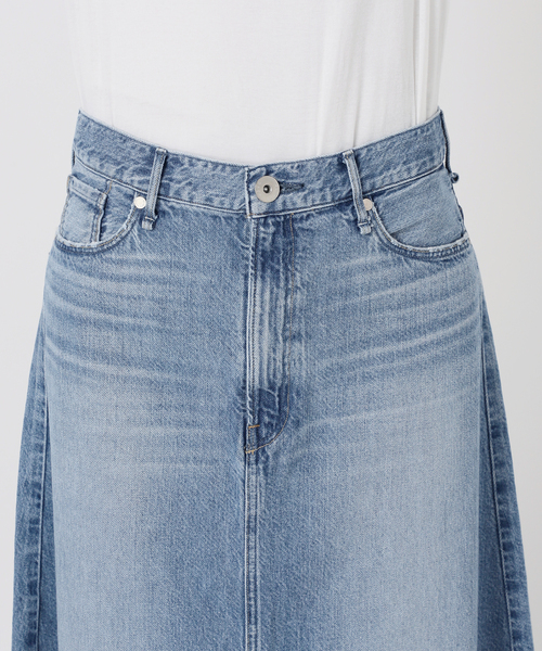 Spick & Span（スピックアンドスパン）の「upper hights/アッパーハイツ 別注THE FLORENCE*（デニムスカート・レディース・ベージュ/エメラルドブルー・SMALL/MEDIUM）」の21枚目の写真