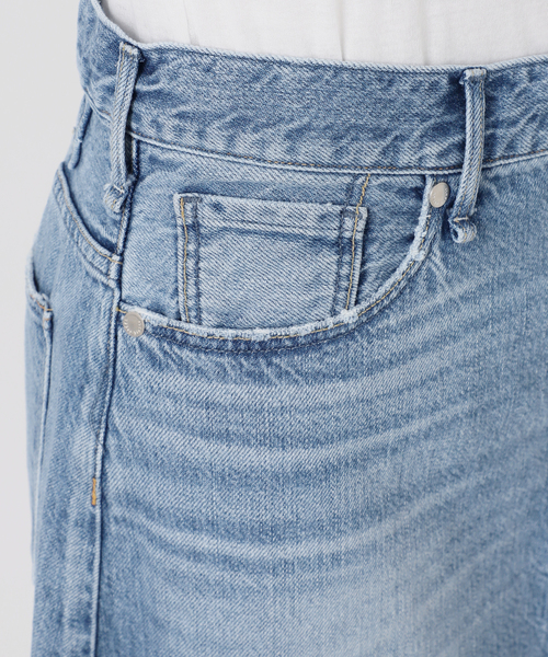 Spick & Span（スピックアンドスパン）の「upper hights/アッパーハイツ 別注THE FLORENCE*（デニムスカート・レディース・エメラルドブルー/ベージュ・SMALL/MEDIUM）」の22枚目の写真