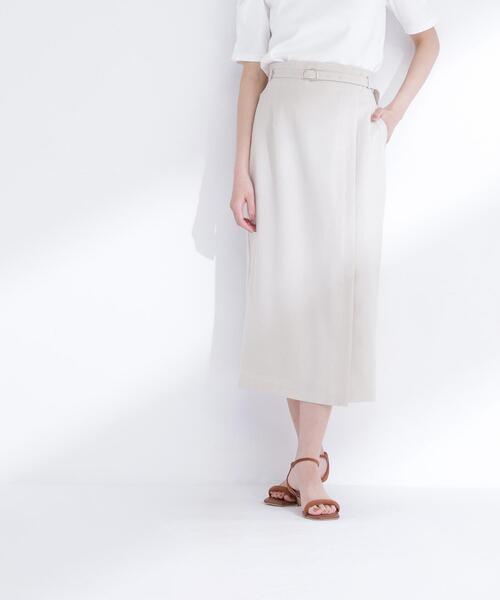 NATURAL BEAUTY BASIC(ナチュラルビューティーベーシック)の「◇ベルテッドナロースカート(スカート・レディース・ブラウン/ベージュ・MEDIUM/P/S)」の5枚目の写真