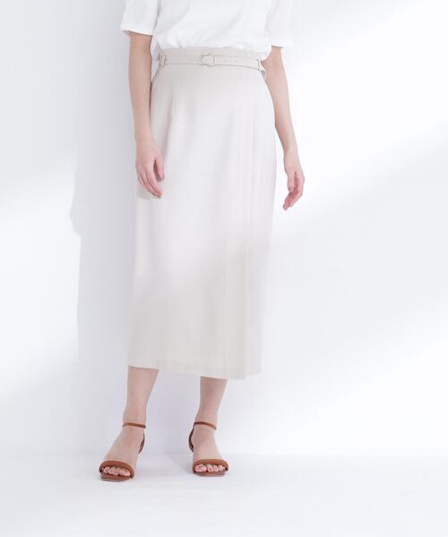 NATURAL BEAUTY BASIC(ナチュラルビューティーベーシック)の「◇ベルテッドナロースカート(スカート・レディース・ブラウン/ベージュ・MEDIUM/P/S)」の6枚目の写真