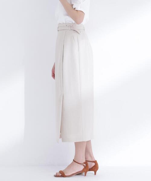 NATURAL BEAUTY BASIC(ナチュラルビューティーベーシック)の「◇ベルテッドナロースカート(スカート・レディース・ブラウン/ベージュ・MEDIUM/P/S)」の7枚目の写真
