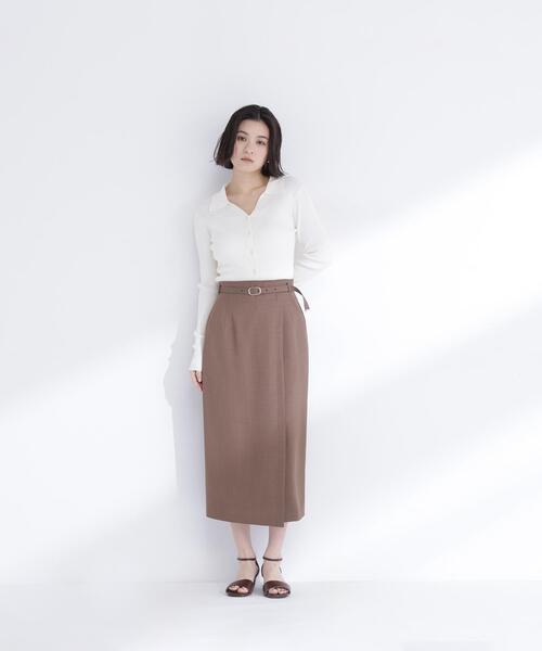 NATURAL BEAUTY BASIC(ナチュラルビューティーベーシック)の「◇ベルテッドナロースカート(スカート・レディース・ブラウン/ベージュ・MEDIUM/P/S)」の17枚目の写真