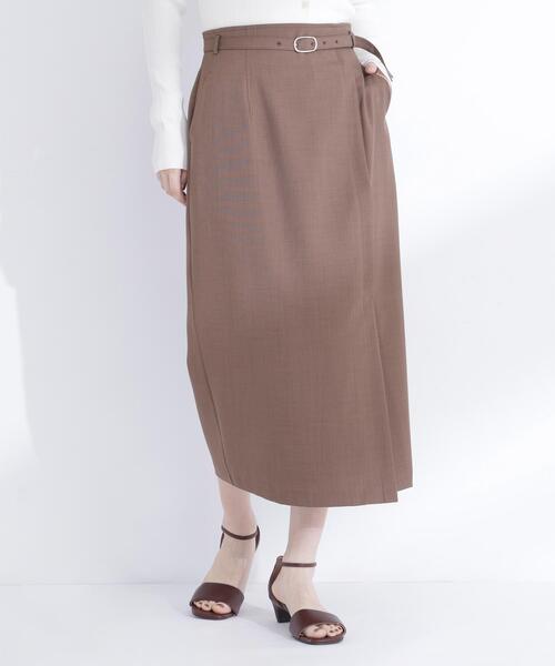 NATURAL BEAUTY BASIC(ナチュラルビューティーベーシック)の「◇ベルテッドナロースカート(スカート・レディース・ブラウン/ベージュ・MEDIUM/P/S)」の18枚目の写真