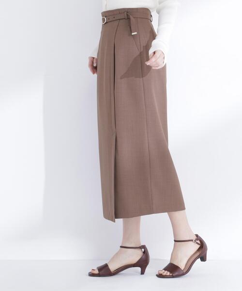 NATURAL BEAUTY BASIC(ナチュラルビューティーベーシック)の「◇ベルテッドナロースカート(スカート・レディース・ブラウン/ベージュ・MEDIUM/P/S)」の19枚目の写真
