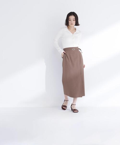 NATURAL BEAUTY BASIC(ナチュラルビューティーベーシック)の「◇ベルテッドナロースカート(スカート・レディース・ブラウン/ベージュ・MEDIUM/P/S)」の21枚目の写真