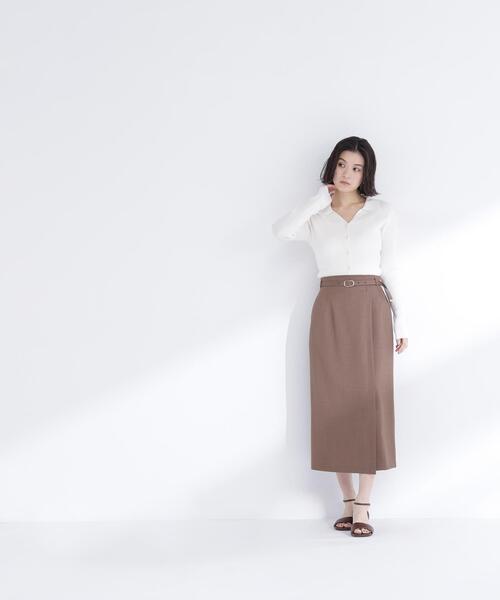 NATURAL BEAUTY BASIC(ナチュラルビューティーベーシック)の「◇ベルテッドナロースカート(スカート・レディース・ブラウン/ベージュ・MEDIUM/P/S)」の22枚目の写真