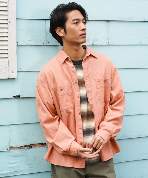 BAYFLOW(ベイフロー)の「Brightdaysシャツ(シャツ/ブラウス・メンズ・オフホワイト/チャコール/イエロー/オレンジ・MEDIUM/LARGE)」の4枚目の写真