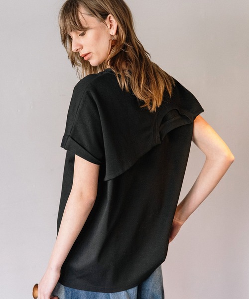 AULA AILA（アウラアイラ）の「フェイスＴシャツ（Tシャツ/カットソー・レディース・ホワイト/ライトカーキ/ブラック・0）」の19枚目の写真