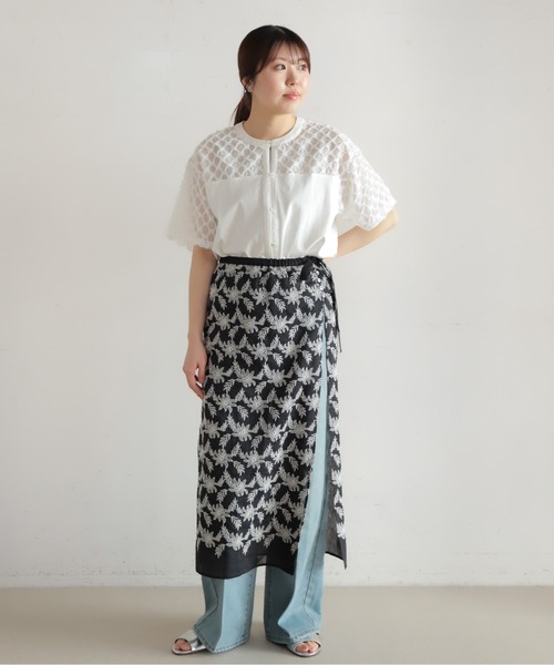 NOMBRE IMPAIR（ノンブルアンペール）の「ツッキリジャガードコンビ　前開きプルオーバー（Tシャツ/カットソー・レディース・ホワイト/ブラック・FREE）」の8枚目の写真