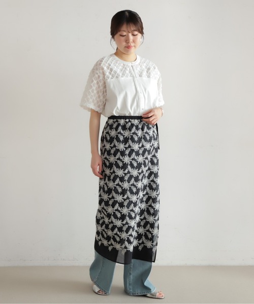 NOMBRE IMPAIR（ノンブルアンペール）の「ツッキリジャガードコンビ　前開きプルオーバー（Tシャツ/カットソー・レディース・ホワイト/ブラック・FREE）」の10枚目の写真