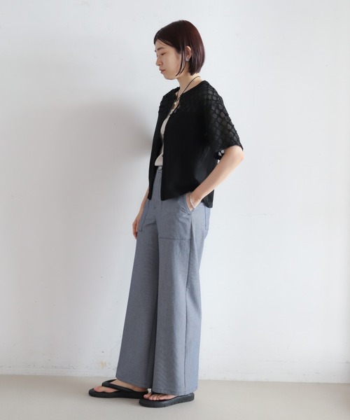 NOMBRE IMPAIR（ノンブルアンペール）の「ツッキリジャガードコンビ　前開きプルオーバー（Tシャツ/カットソー・レディース・ホワイト/ブラック・FREE）」の15枚目の写真