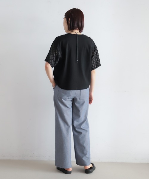 NOMBRE IMPAIR（ノンブルアンペール）の「ツッキリジャガードコンビ　前開きプルオーバー（Tシャツ/カットソー・レディース・ホワイト/ブラック・FREE）」の16枚目の写真