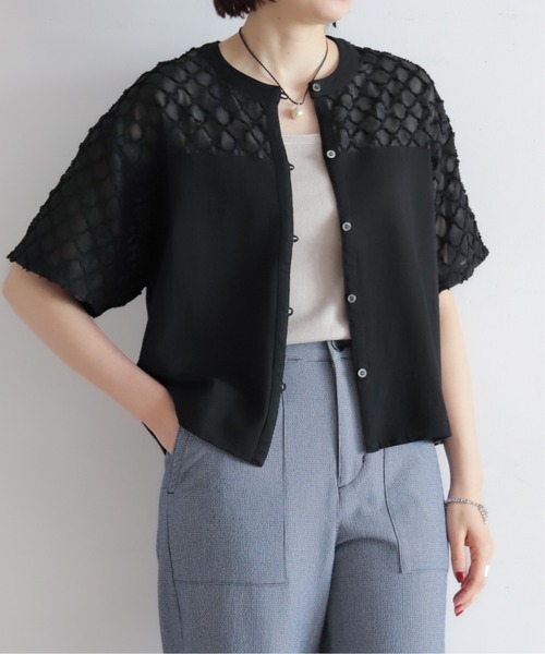NOMBRE IMPAIR（ノンブルアンペール）の「ツッキリジャガードコンビ　前開きプルオーバー（Tシャツ/カットソー・レディース・ホワイト/ブラック・FREE）」の19枚目の写真